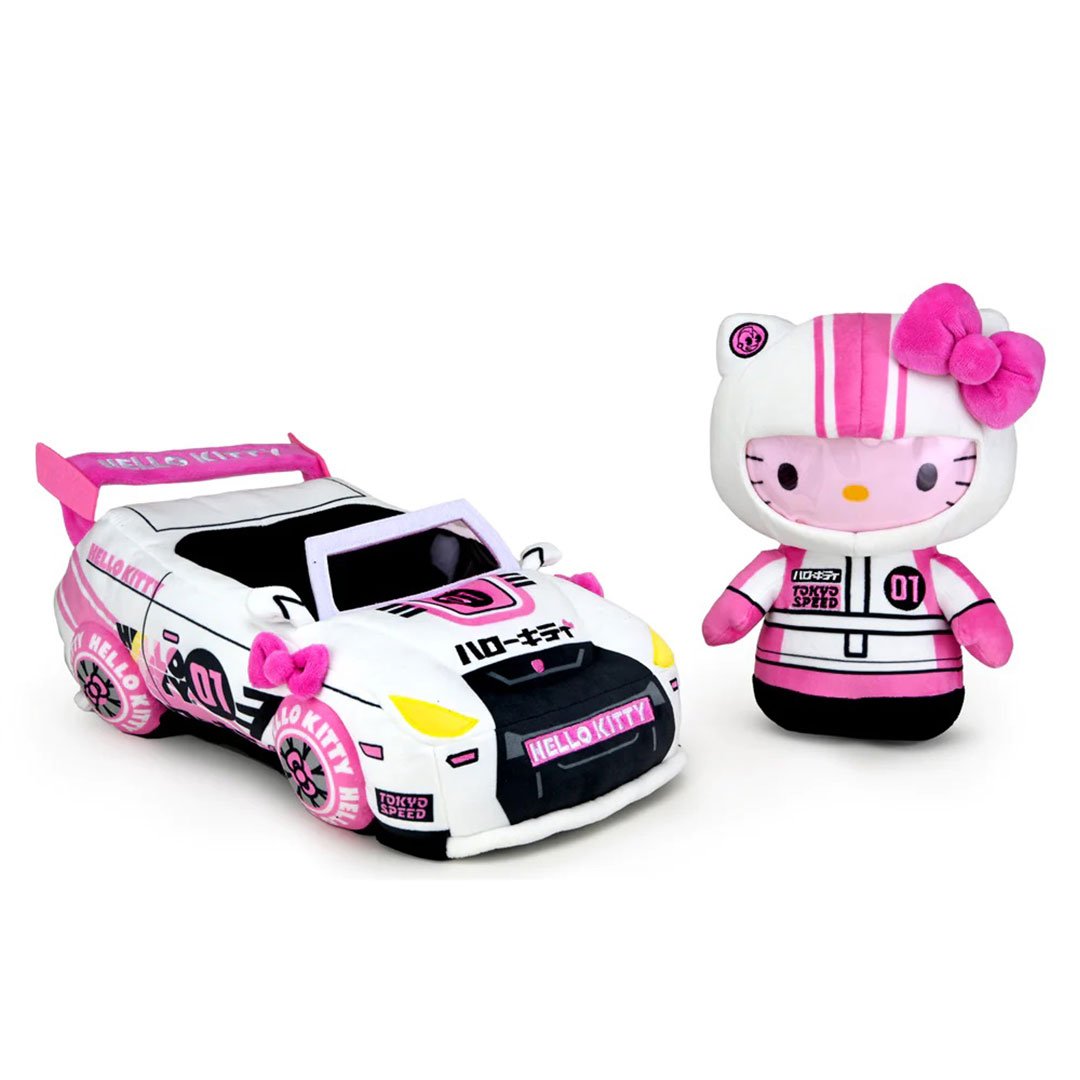 Kidrobot Sanrio 13" Hello Kitty Tokyo Speed Racer Plush Toy - 2 piece plush set