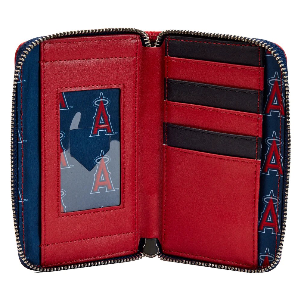 Loungefly MLB Anaheim Angels Patches Zip-Around Wallet - Open - 671803422209
