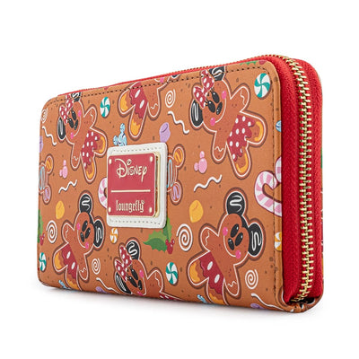 Loungefly Disney Gingerbread Allover Print Zip-Around Wallet Side