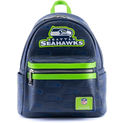 Loungefly NFL Seattle Seahawks Logo Allover Print Mini Backpack