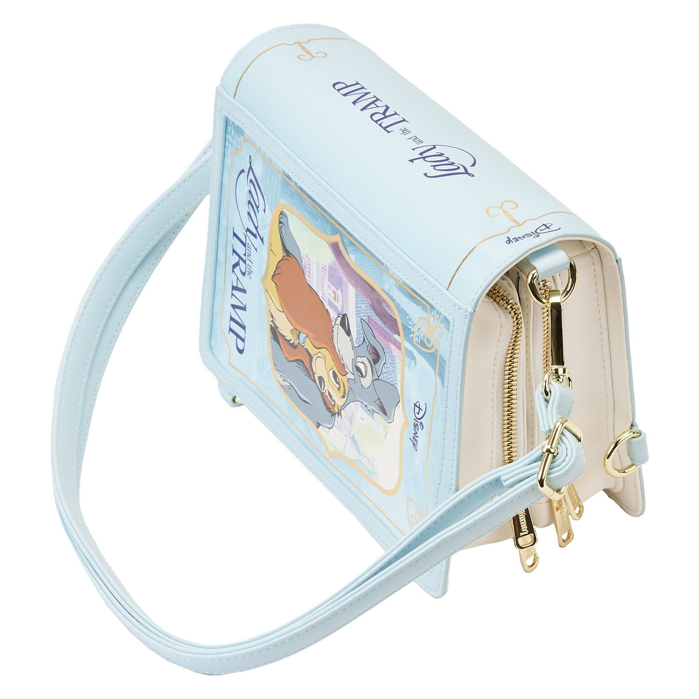 671803448377 - Loungefly Disney Lady and the Tramp Classic Book Convertible Crossbody - Alternate Top View