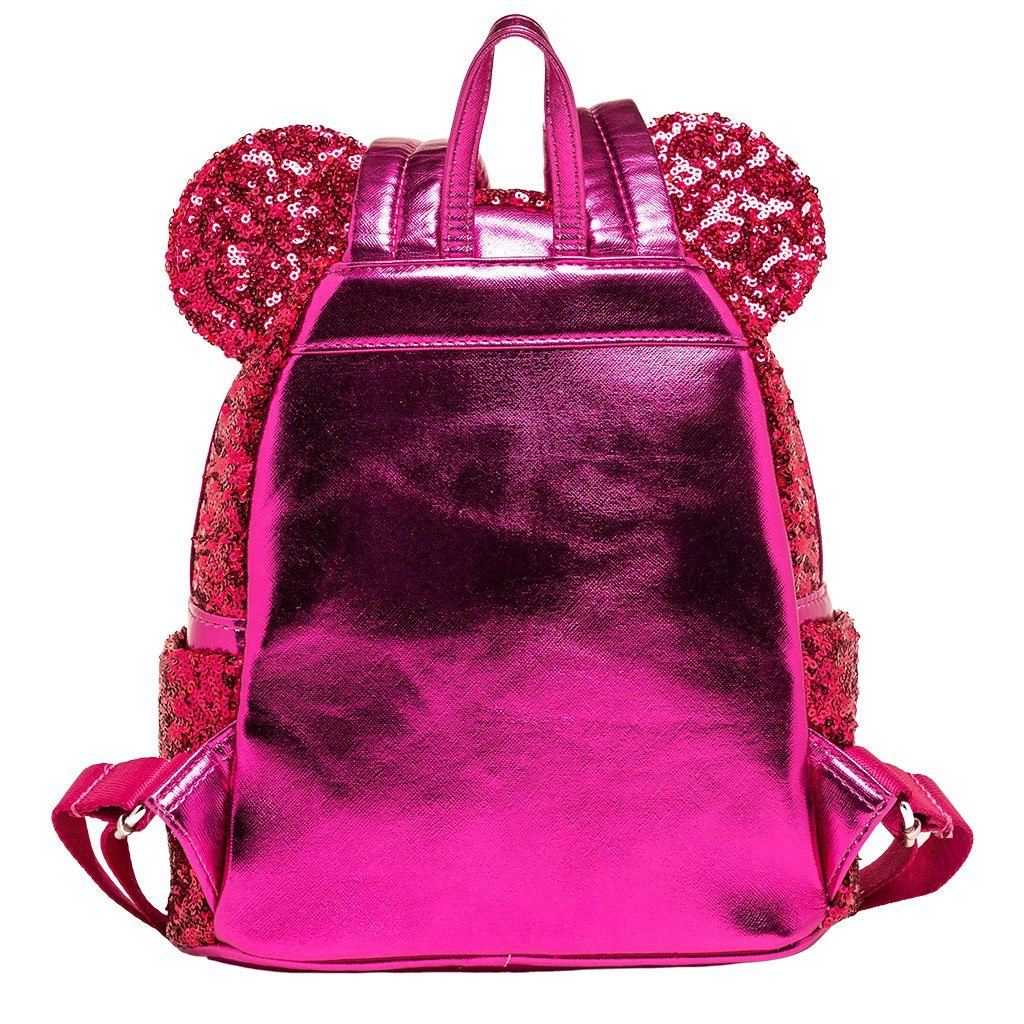 707 Street Exclusive - Loungefly Disney Minnie Mouse Magenta Sequin Mini Backpack - Back