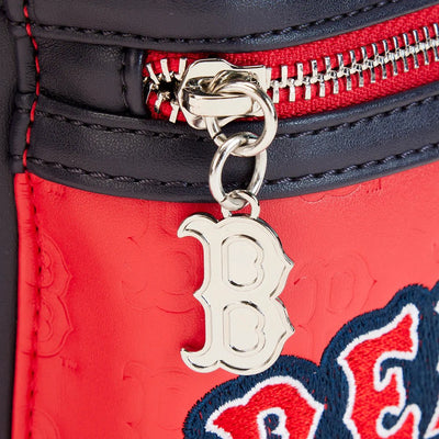 Loungefly MLB Boston Red Sox Patches Mini Backpack - Zipper Pull - 671803422223