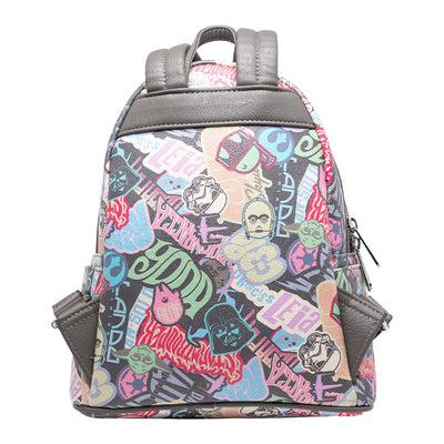 707 Street Exclusive - Loungefly Exclusive Loungefly Star Wars Pastel Graffiti Sticker Allover Print Mini Backpack - Back