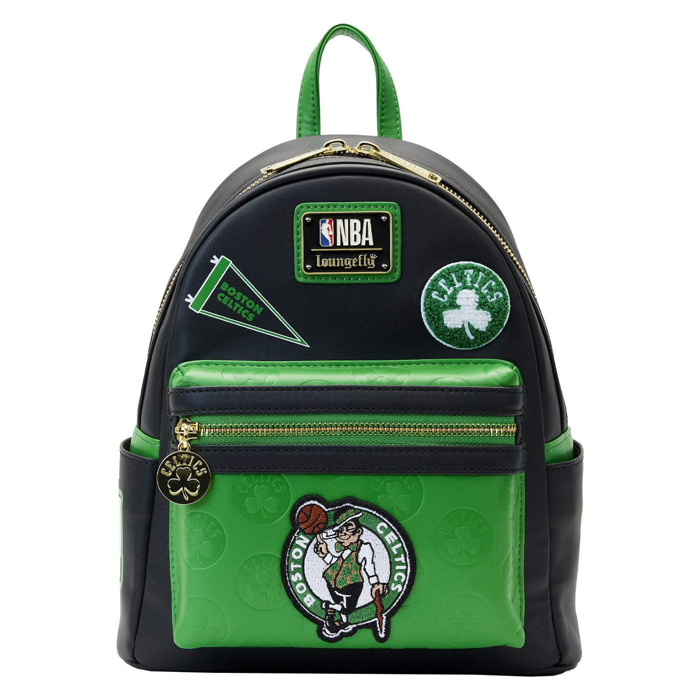 671803451674 - Loungefly NBA Boston Celtics Patch Icons Mini Backpack - Front