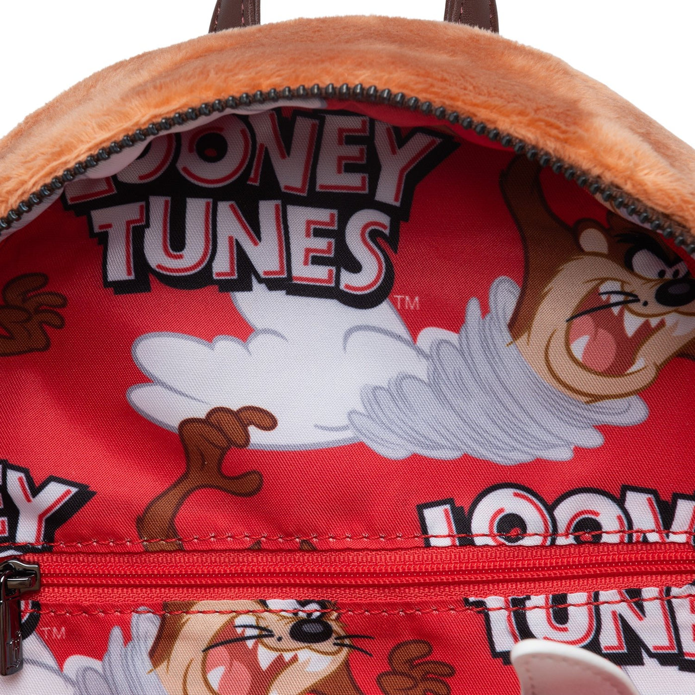 707 Street Exclusive - Loungefly Warner Brothers Looney Tunes Tasmanian Devil Plush Cosplay Mini Backpack - Interior Lining