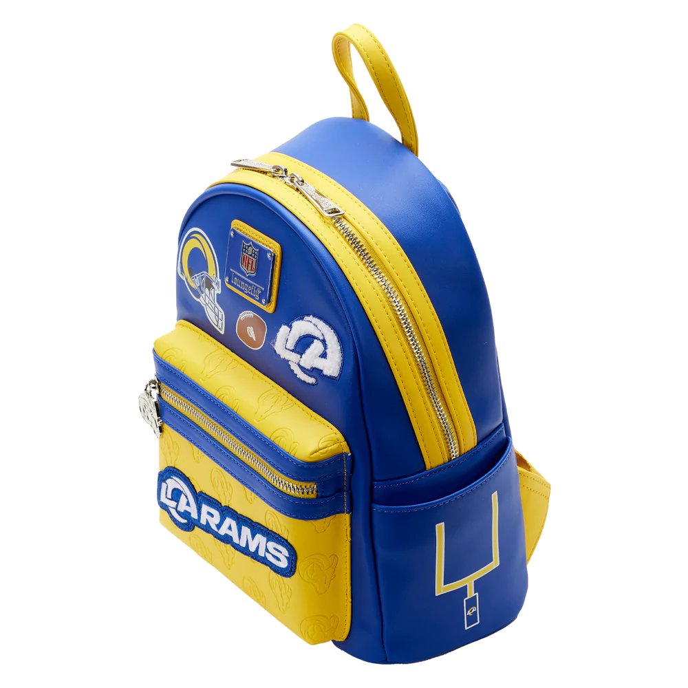 Loungefly NFL Los Angeles Rams Patches Mini Backpack - Top View