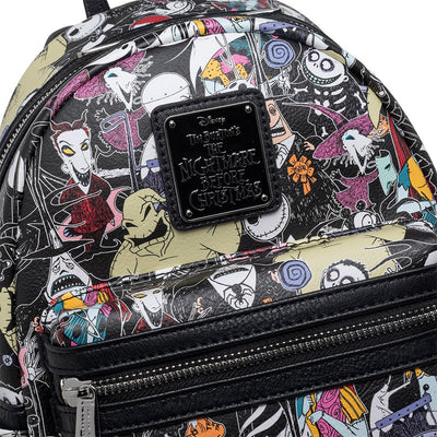 707 Street Exclusive - Loungefly Disney The Nightmare Before Christmas Allover Print Mini Backpack - Close Up
