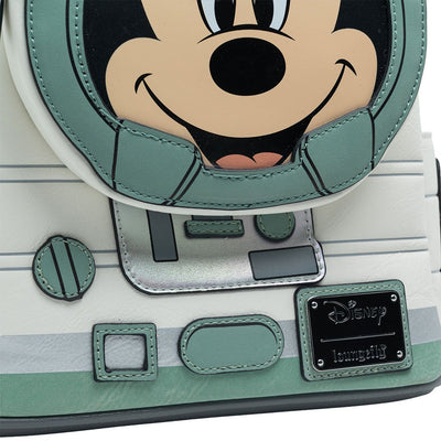 671803464285 - 707 Street Exclusive - Loungefly Disney Glow in the Dark Mickey Mouse Spaceman Cosplay Mini Backpack - Close Up
