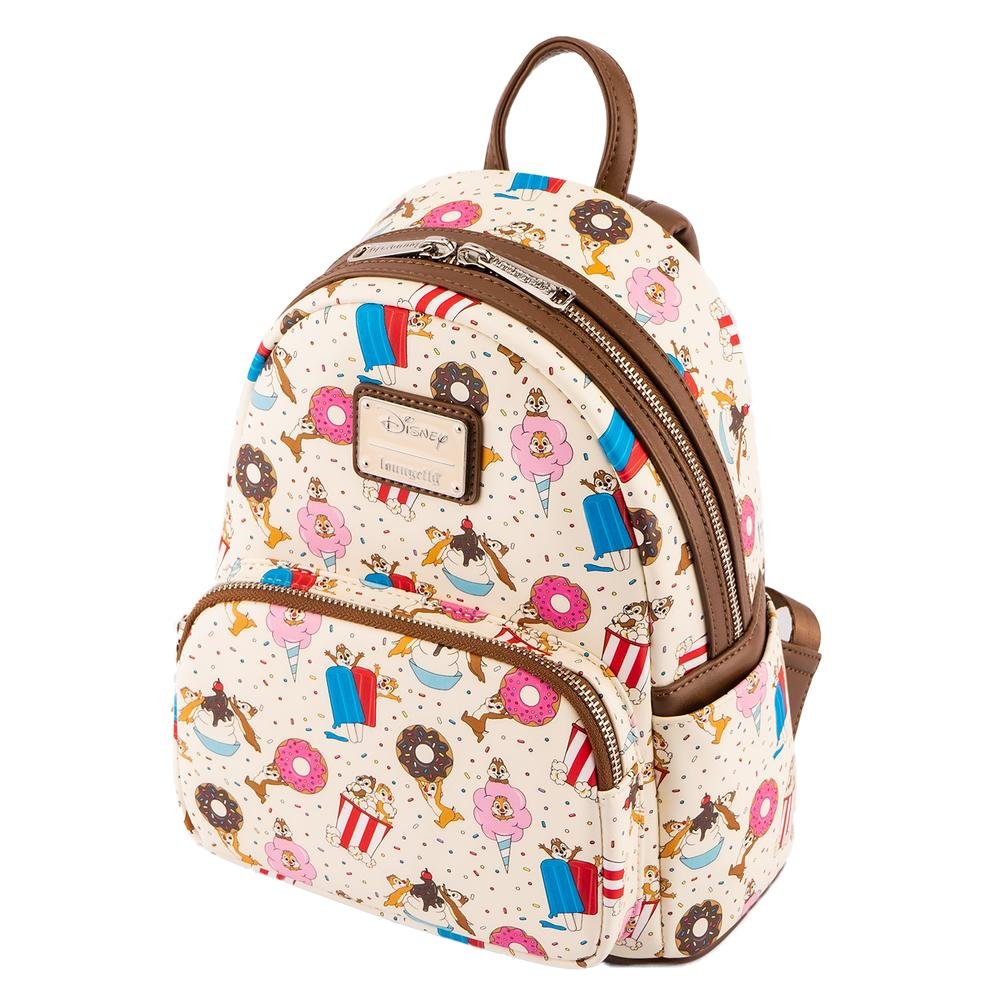 Loungefly Disney Chip & Dale Snackies Allover Print Mini Backpack - Top View