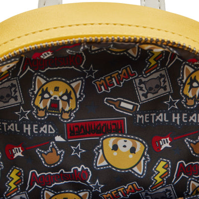 Loungefly Sanrio Aggretsuko Two Face Cosplay Mini Backpack - Interior Lining