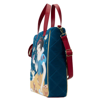 Loungefly Disney Snow White Heritage Quilted Velvet Tote Bag - Side