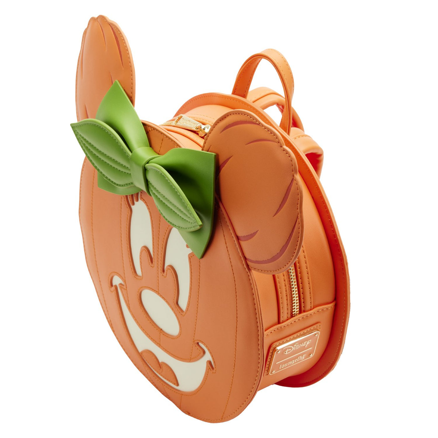 Loungefly Disney Glow Face Minnie Pumpkin Mini Backpack - Top View