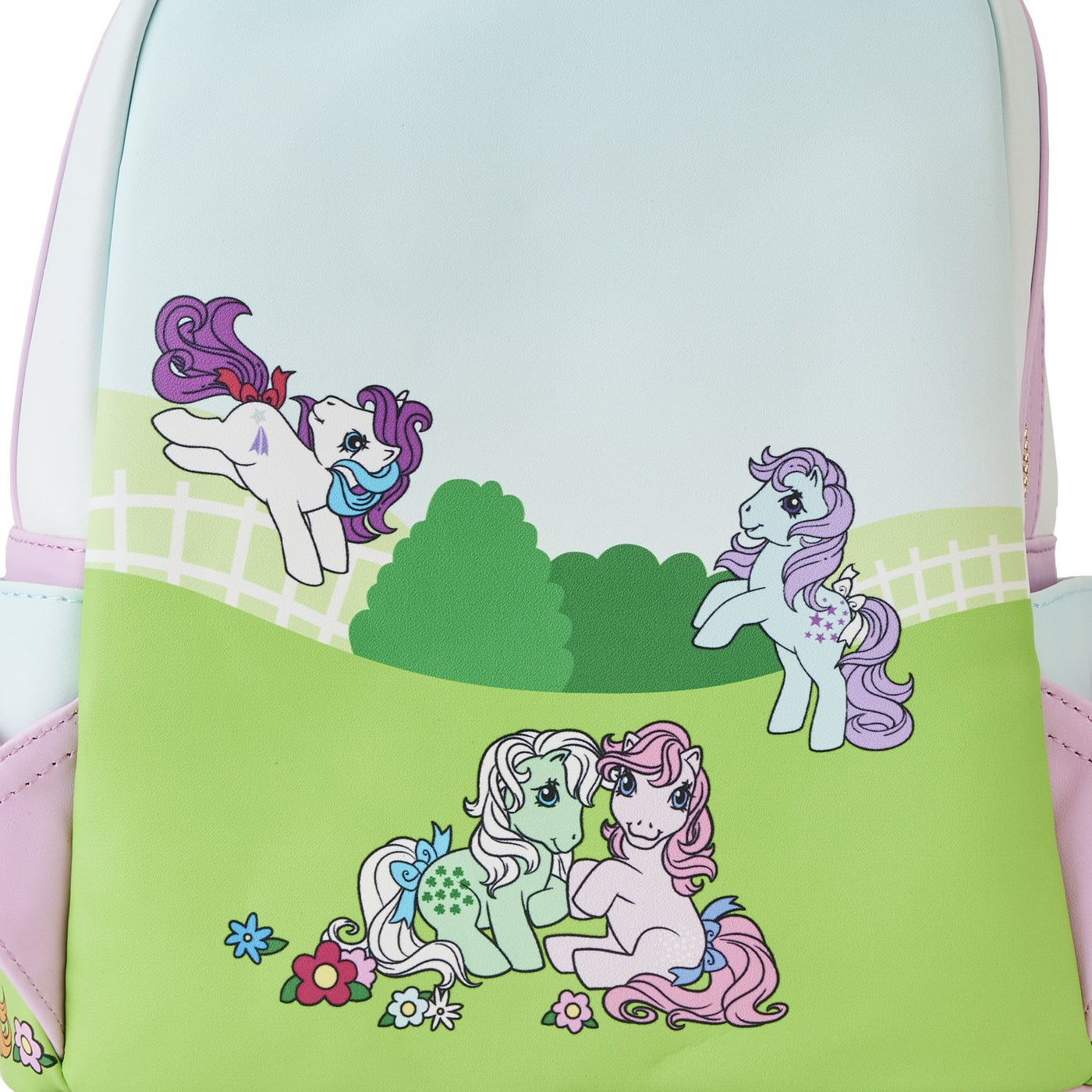 671803456013 - Loungefly Hasbro My Little Pony 40th Anniversary Stable Mini Backpack - Back Print