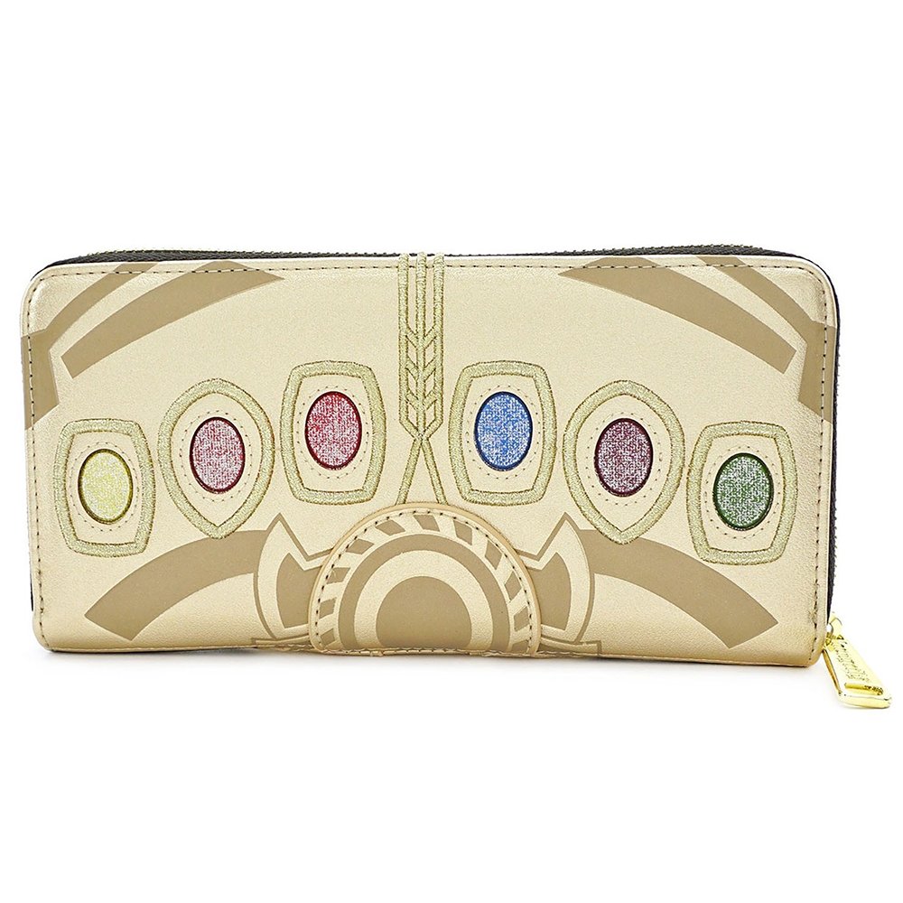 Loungefly Marvel Infinity Gauntlet Faux Leather Zip Wallet - FRONT