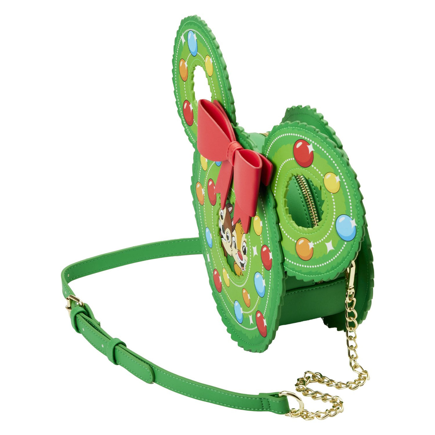 Loungefly Disney Chip and Dale Figural Wreath Crossbody - Top View