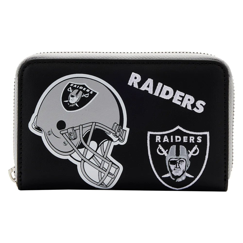 Loungefly NFL Las Vegas Raiders Patches Zip-Around Wallet - Front