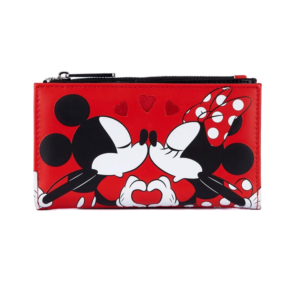 Loungefly Disney Mickey And Minnie Valentines Flap Wallet Front View