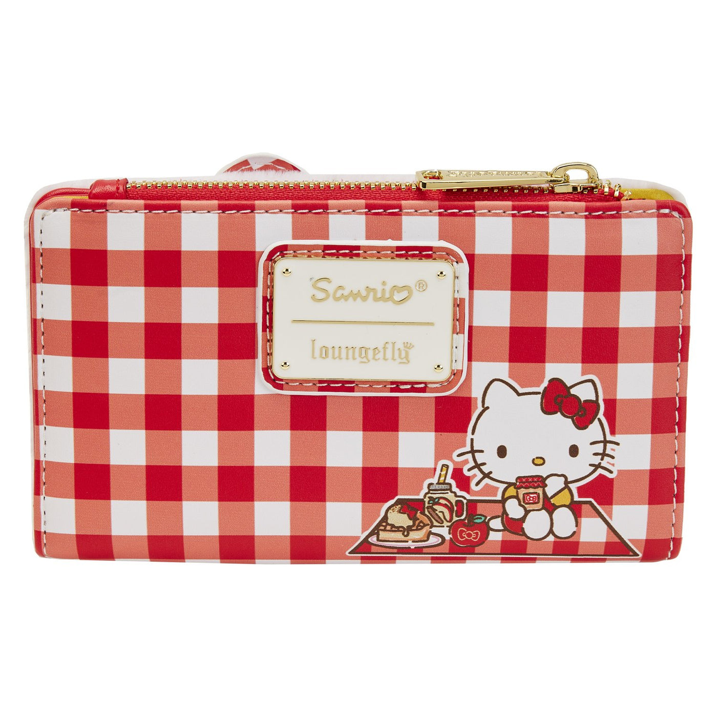 671803447318 - Loungefly Sanrio Hello Kitty Gingham Cosplay Flap Wallet - Back