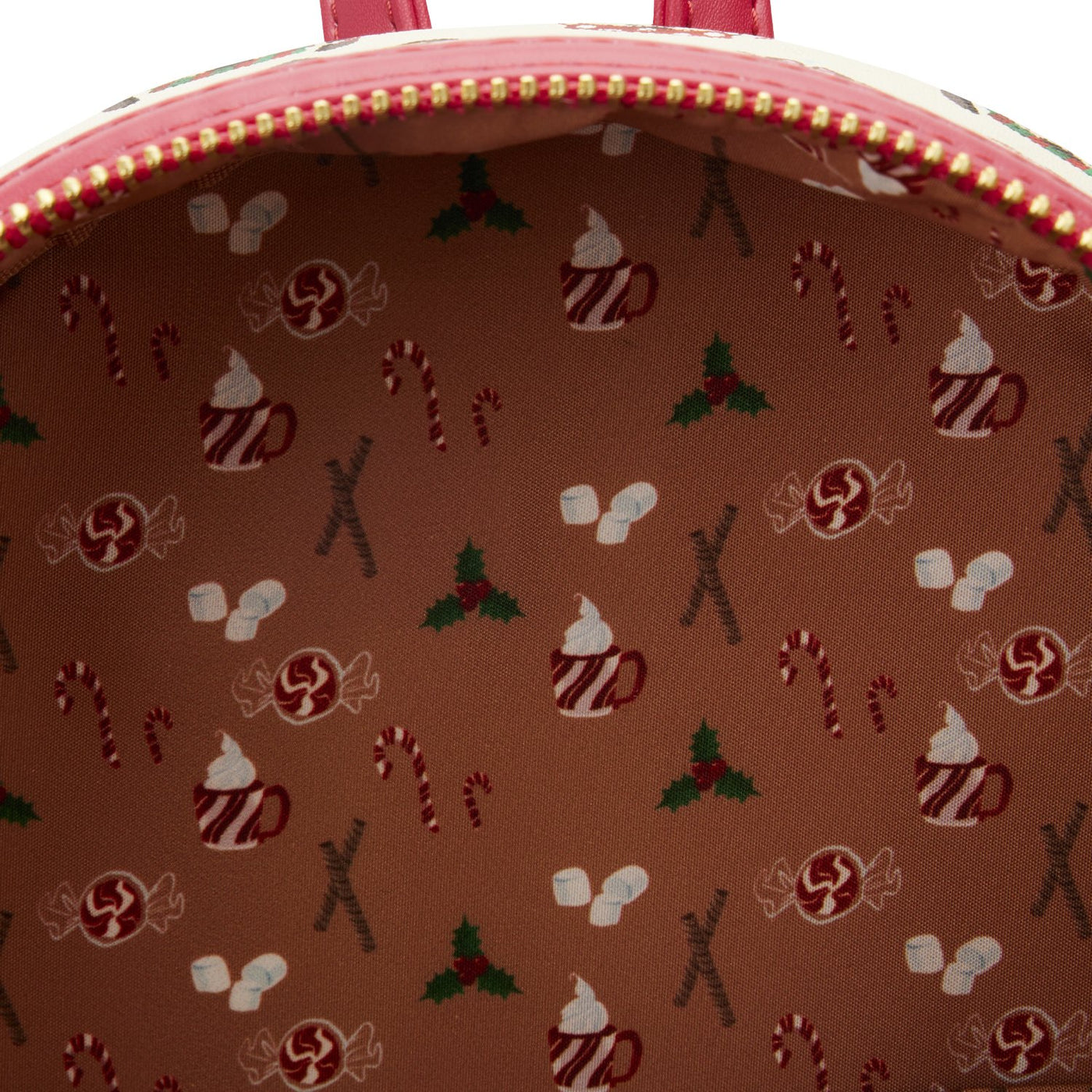 Loungefly Disney Hot Cocoa Allover Print Mini Backpack with Headband Combo - Interior Lining