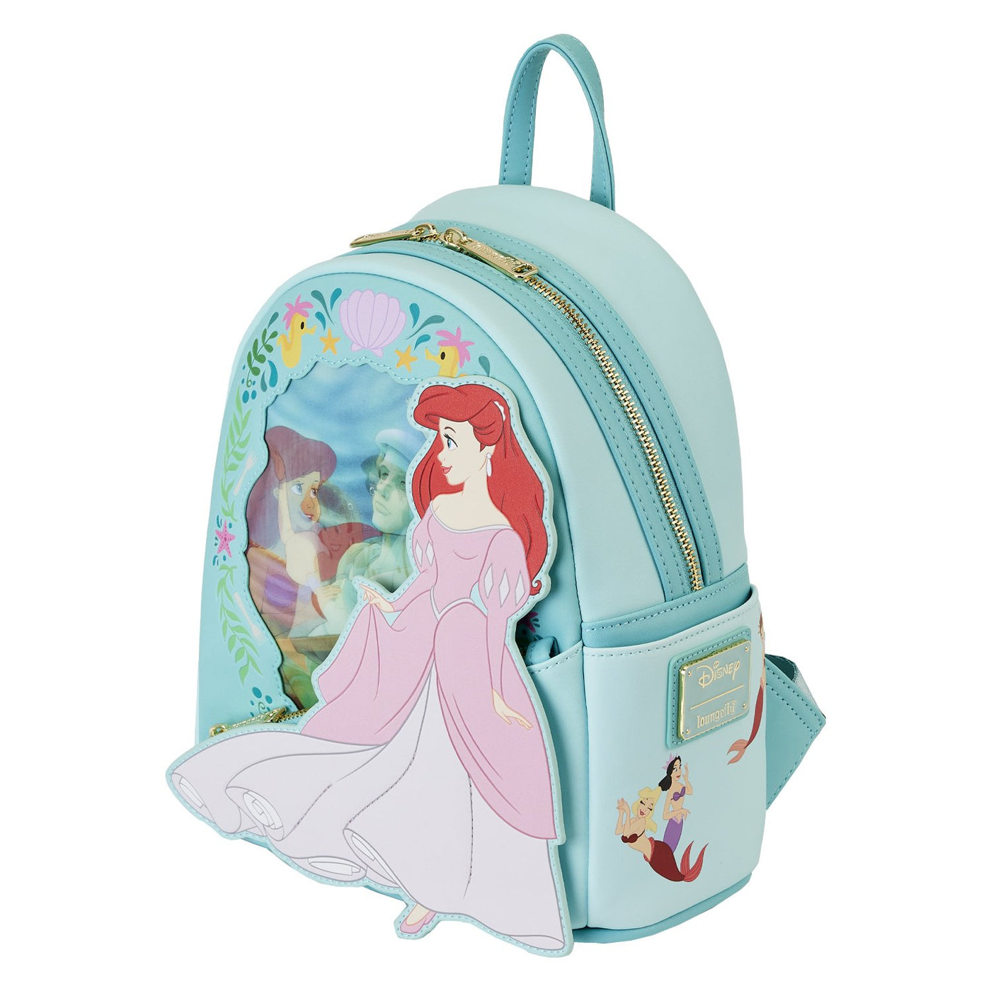 Loungefly Disney The Little Mermaid Princess Lenticular Mini Backpack - Top View