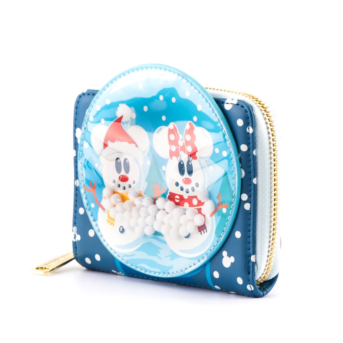 Loungefly Disney Snowman Mickey & Minnie Snow Globe Zip-Around Wallet