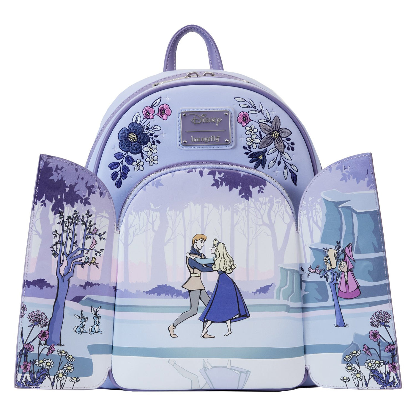 Loungefly Disney Sleeping Beauty 65th Anniversary Scene Mini Backpack - Front opened