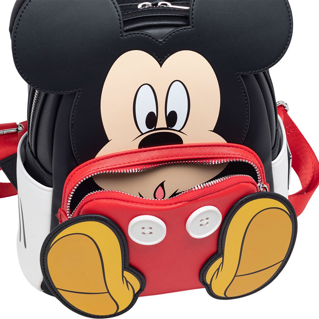 671803454279 - 707 Street Exclusive - Loungefly Disney Mickey Mouse Cosplay Mini Backpack - Open Front Pocket
