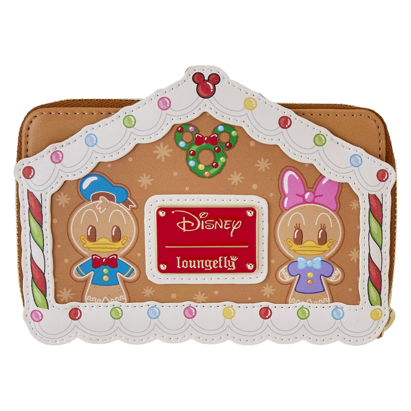 Loungefly Disney Mickey and Friends Gingerbread House Zip-Around Wallet - Back