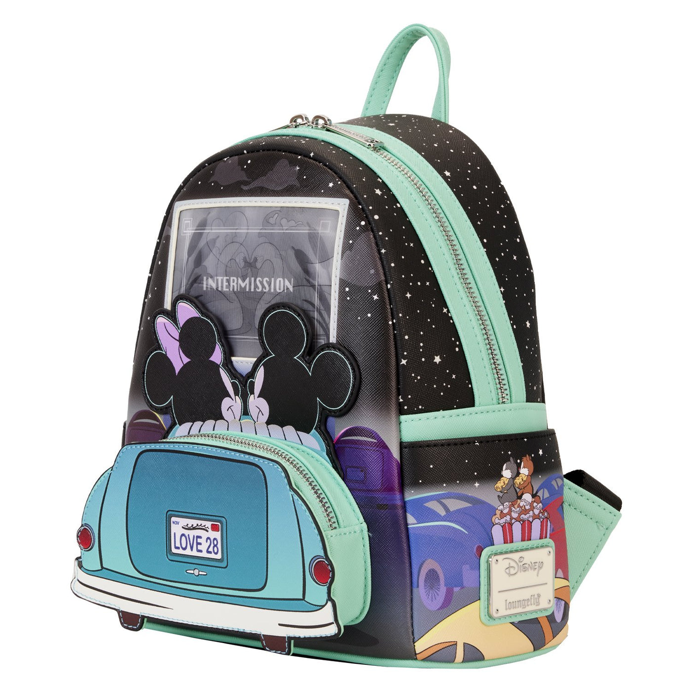 Loungefly Disney Mickey and Minnie Date Night Drive-In Mini Backpack - Left side