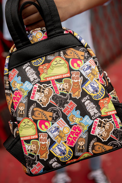 707 Street Exclusive - Star Wars Kawaii Sticker Allover Print Mini Backpack - Lifestyle