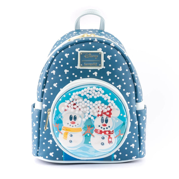 disney snowman minnie mouse sequin cosplay mini backpack Loungefly Disney Snowman Mickey & Minnie Snow Globe Mini Backpack