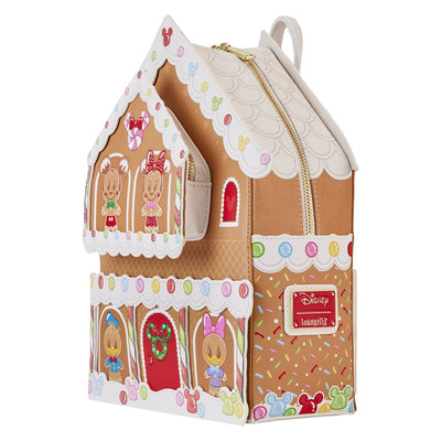 Loungefly Disney Mickey and Friends Gingerbread House Mini Backpack - Side View