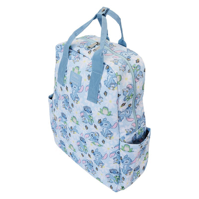 Loungefly Disney Lilo and Stitch Springtime Stitch Allover Print Full-Size Nylon Backpack - Top View