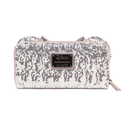 707 Street Exclusive - Loungefly Disney Minnie Mouse Silver Sequin Zip-Around Wallet - Back