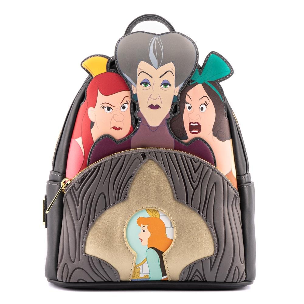 Loungefly Disney Villains Scene Evil Stepmother &amp; Stepsisters Mini Backpack - Front