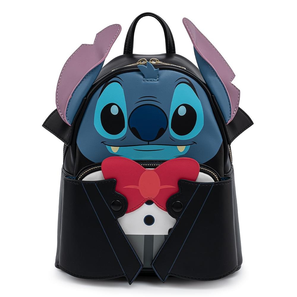 Loungefly Disney Vampire Stitch Bow tie Mini Backpack - Front