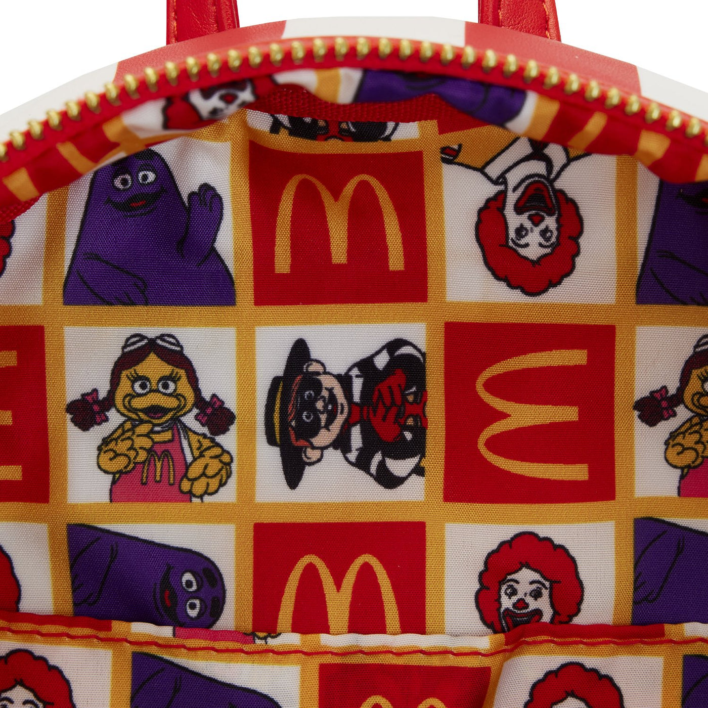 671803452916 - Loungefly McDonald's Ronald Cosplay Mini Backpack - Interior Lining