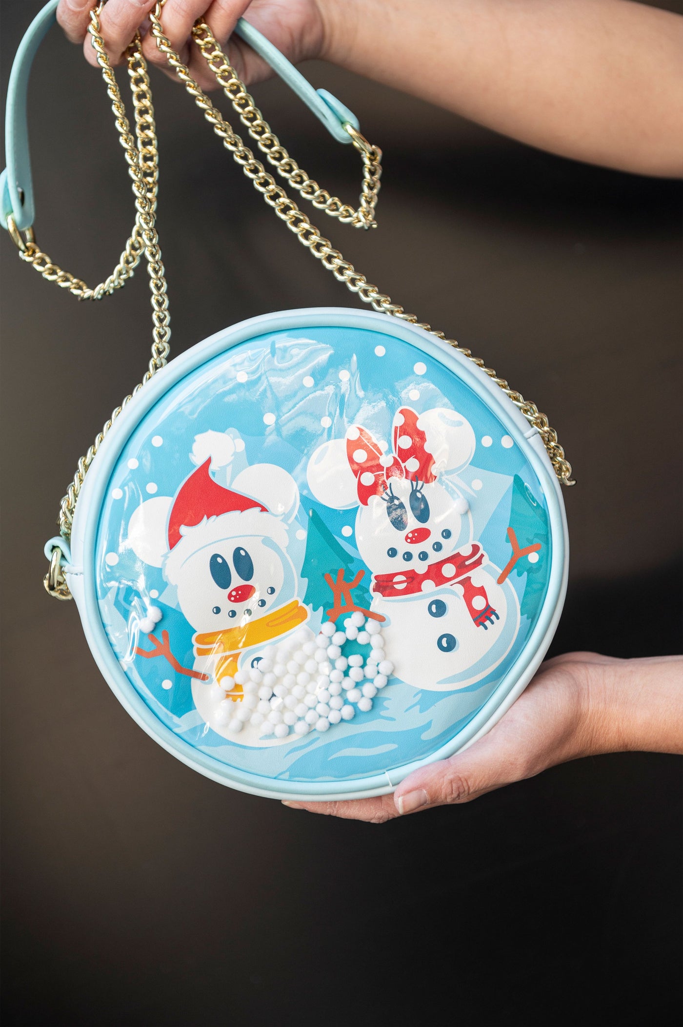 Loungefly Disney Snowman Mickey & Minnie Snow Globe Crossbody Bag
