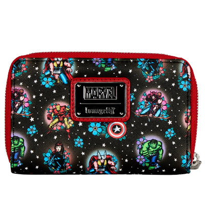 Loungefly Marvel Avengers Tattoo Zip-Around Wallet - Back
