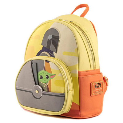 NYCC Ex - Loungefly Star Wars The Mandalorian Grogu in Cradle Mini Backpack - Close Up