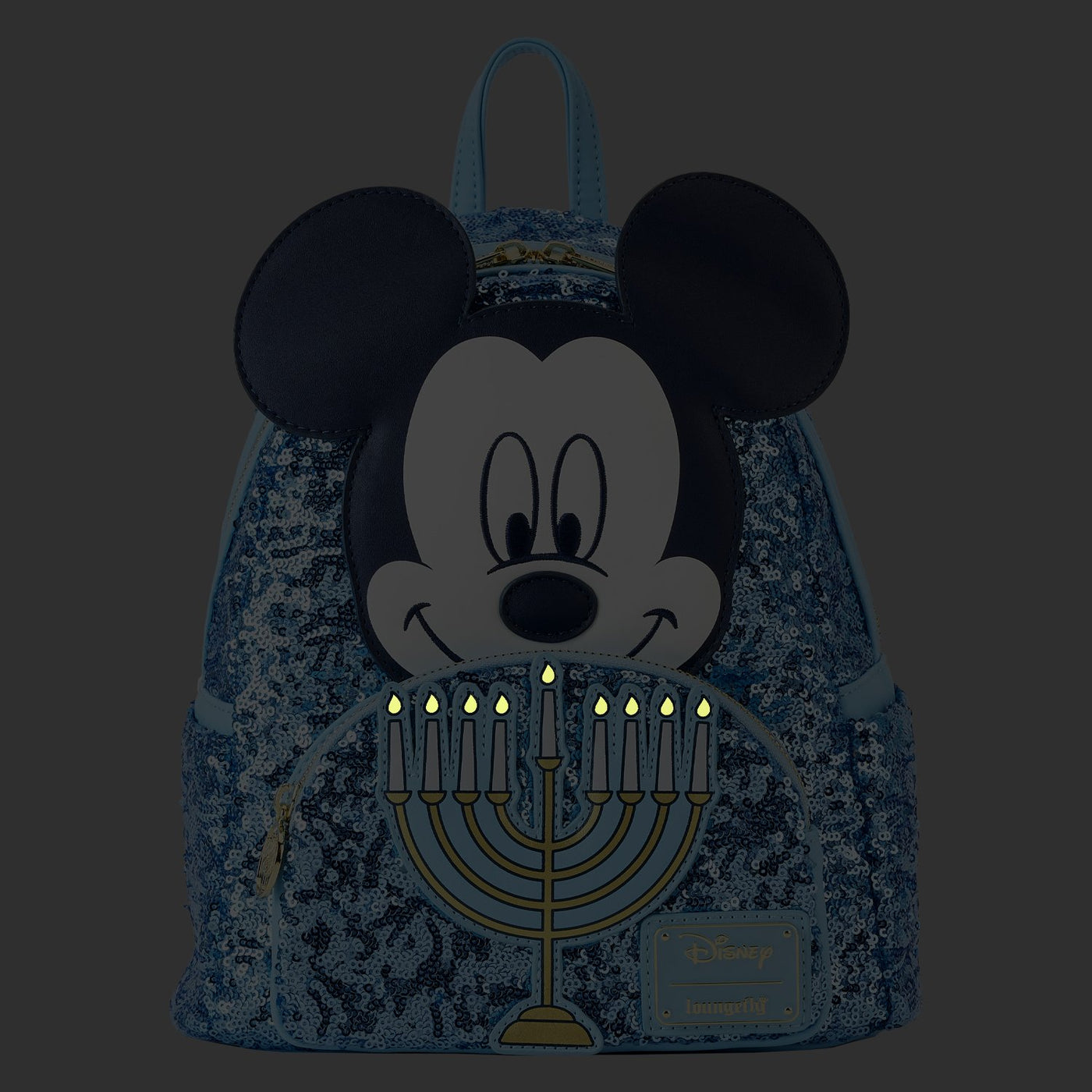 Loungefly Disney Mickey Happy Hanukkah Menorah Mini Backpack - Glow in the Dark