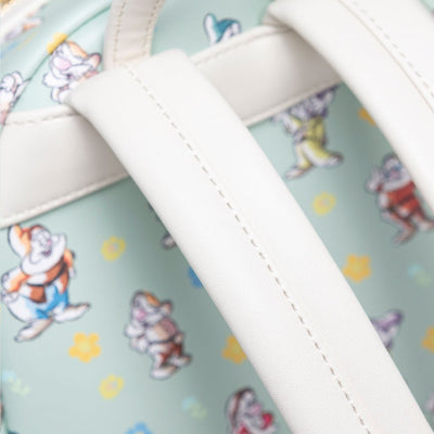 707 Street Exclusive - Loungefly Disney Snow White and the Seven Dwarfs Green Mini Backpack - Back Close Up