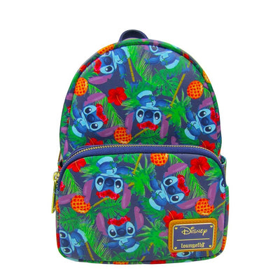 707 Street Exclusive - Loungefly Disney Lilo & Stitch Tropical Leaves Allover Print Mini Backpack - Front