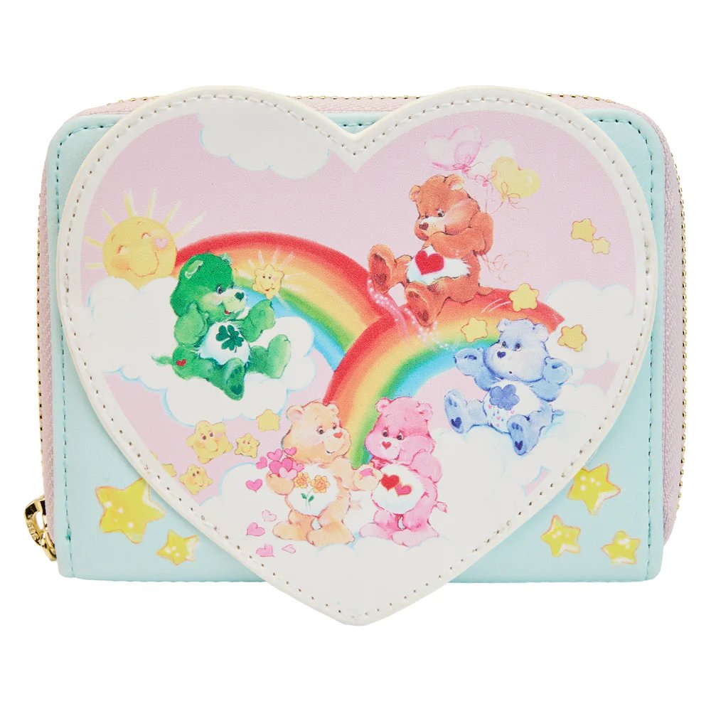 671803448292 - Loungefly Care Bears Cloud Party Zip-Around Wallet - Front
