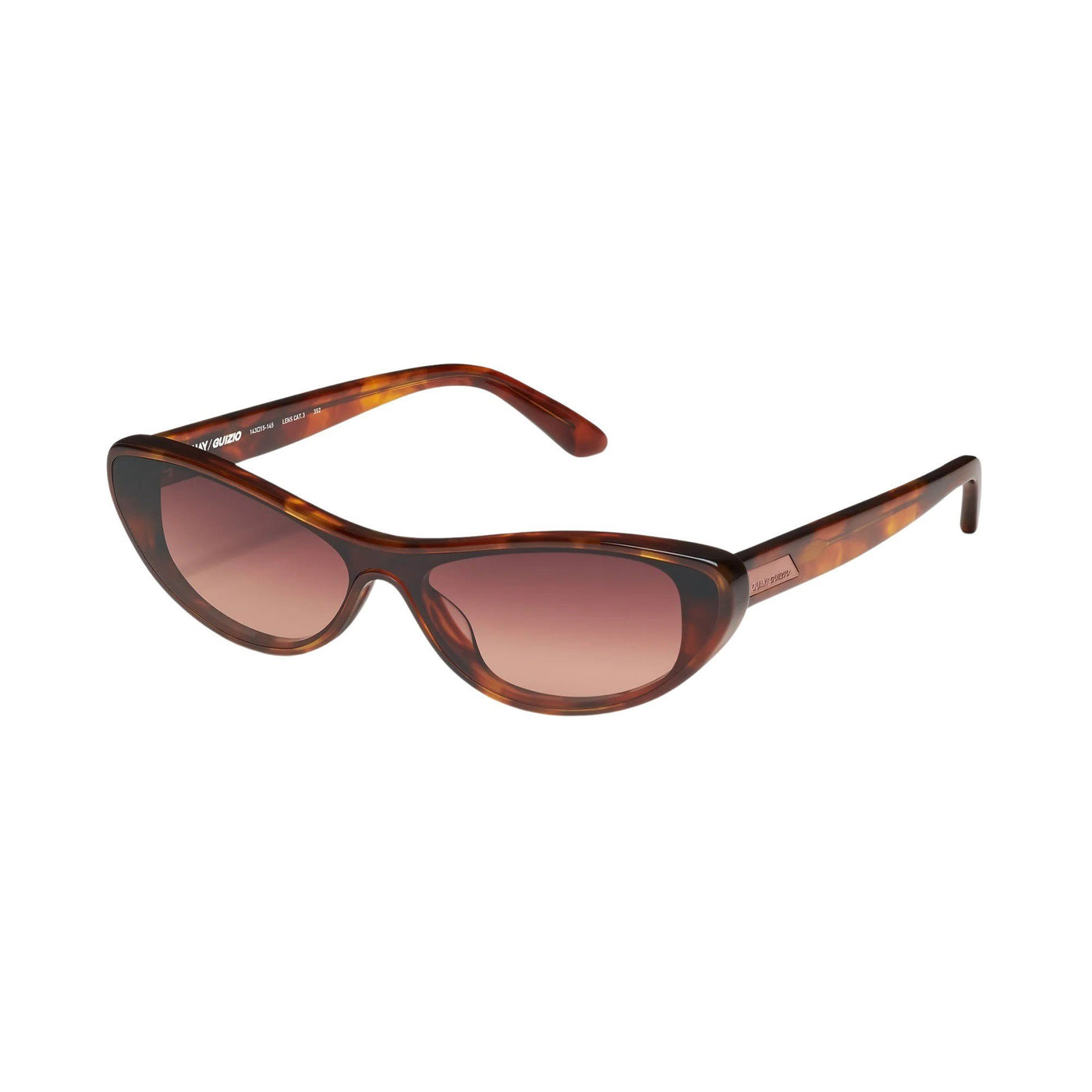 Quay Women's Slate Smooth Cat Eye Sunglasses-brown tortoise top view
