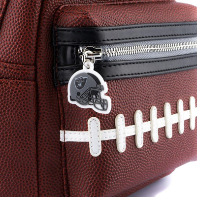 Loungefly NFL Las Vegas Raiders Pigskin Logo Mini Backpack - Zipper Charm