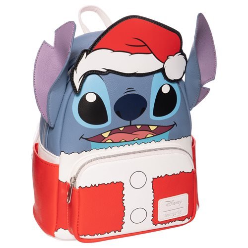 Loungefly Disney Lilo & Stitch Santa Stitch Mini Backpack - Entertainment Earth Ex - Loungefly mini backpack side view