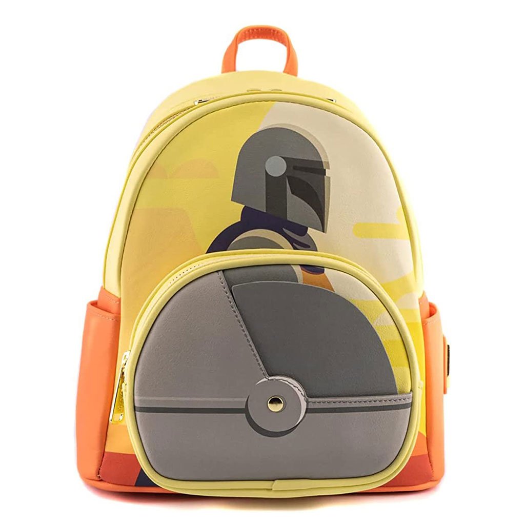 NYCC Ex - Loungefly Star Wars The Mandalorian Grogu in Cradle Mini Backpack - Front (Closed Applique)