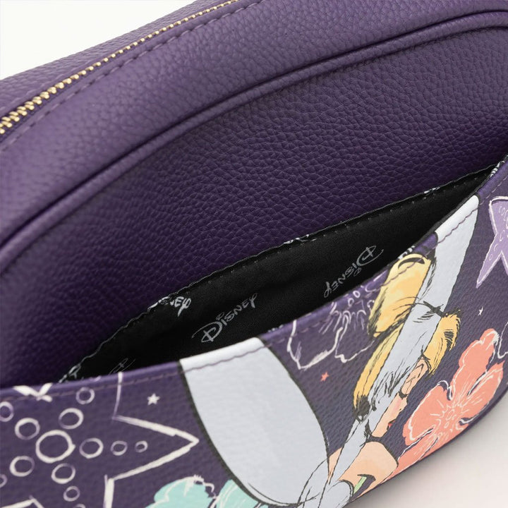 Wondapop Designer Series Disney Peter Pan Tinkerbell Floral Crossbody - Front Pocket